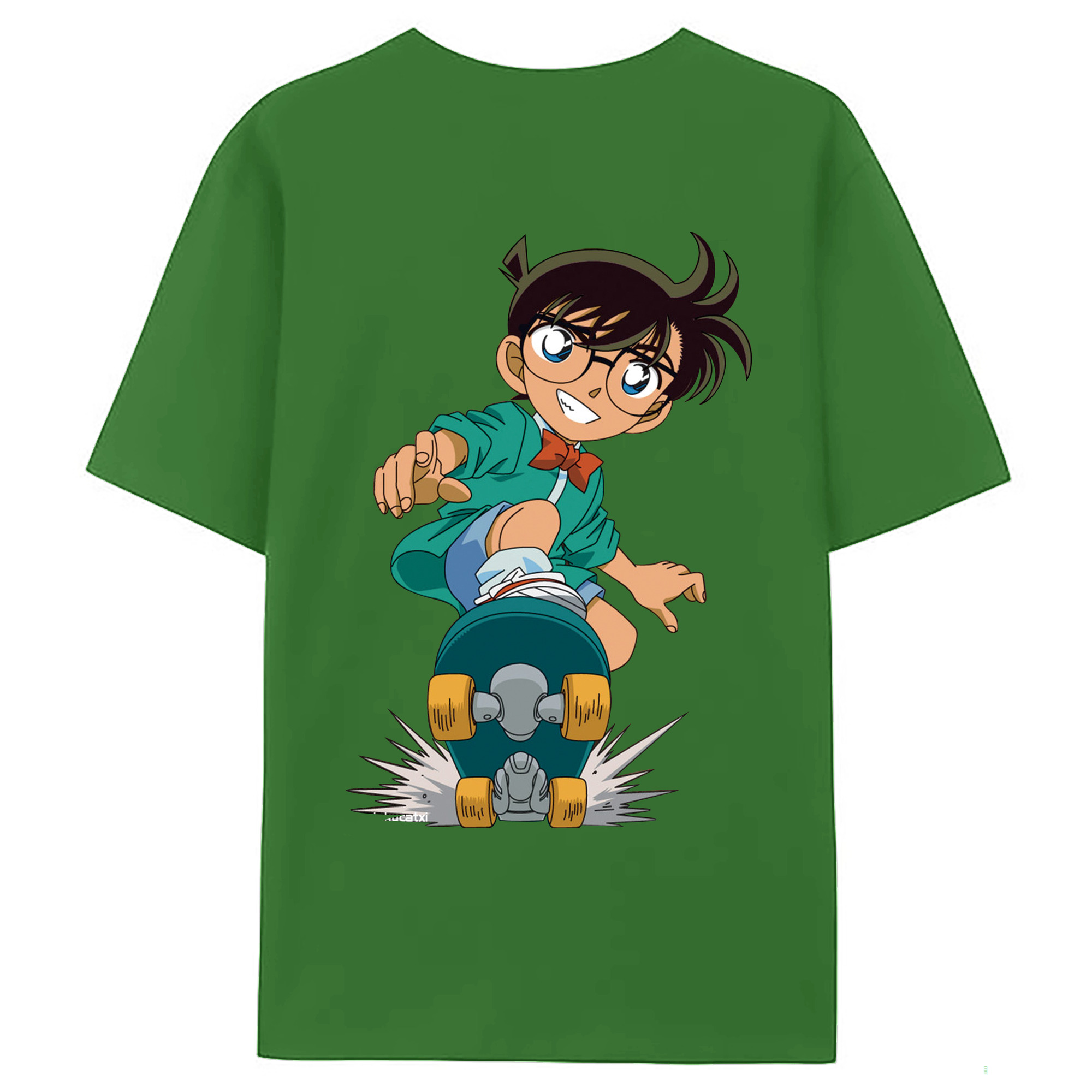 （画像用） 名探偵コナン 江戸川 コナン Detective Conan Conan Edogawa レディース半袖Tシャツ(バックプリント)